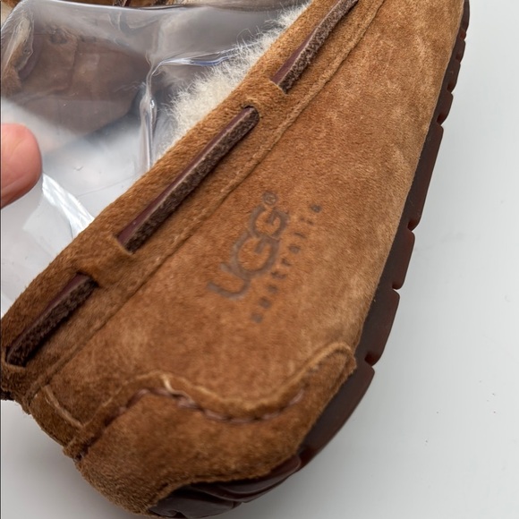 UGG Australia Dakota Chesnut Brown Suede Moccasin Wool Fur Slippers Size 9 - Picture 5 of 16